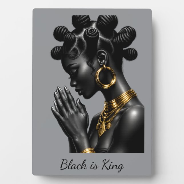 Tabletop Plaque with Easel black is king (Front)