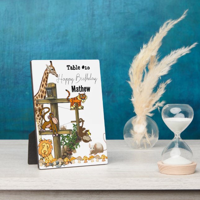 Tabletop Plaque with Easel  Wildlife Animals  (Side)