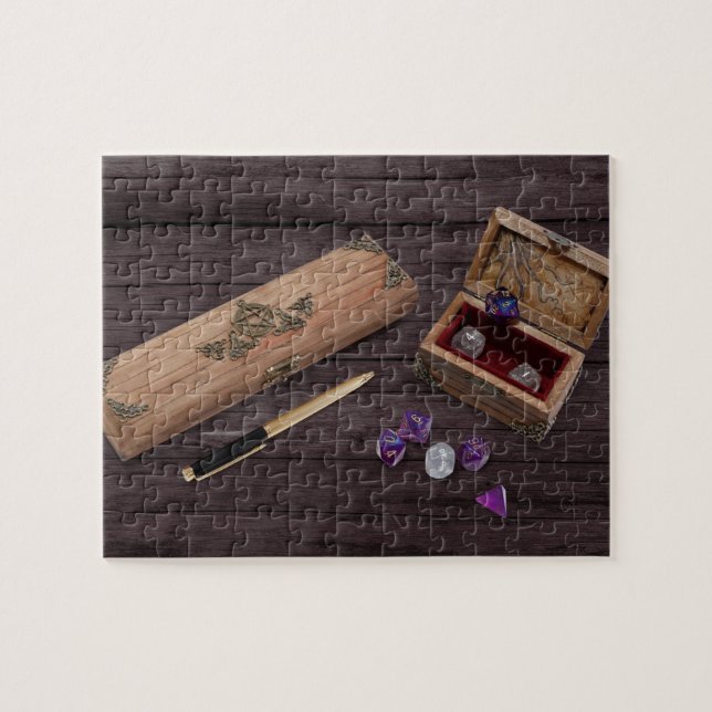 Tabletop RPG | PNP Fantasy Role Player Dice Box Jigsaw Puzzle (Horizontal)