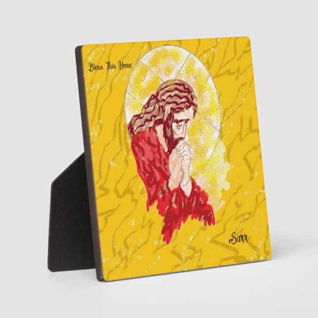 Tabletop W/Canvas :Bless This Home Plaque (Front)
