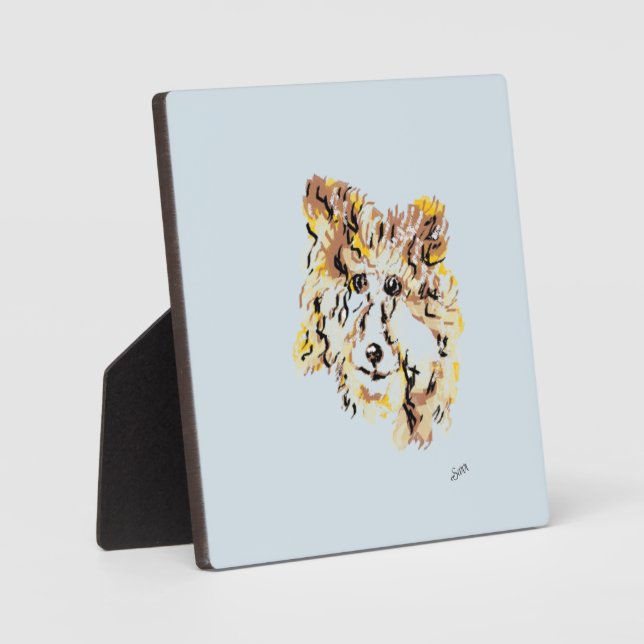 Tabletop W/Canvas :  Collie Plaque (Front)