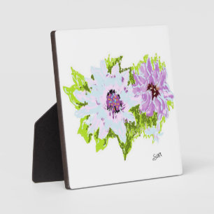 Tabletop W/Canvas : Perennial -Plant  Plaque