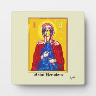 Tabletop W/Canvas : Saint Hermione  Plaque