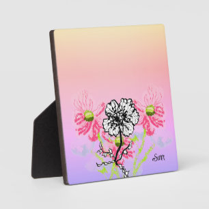 Tabletop W/Canvas : Wild Flowers Plaque