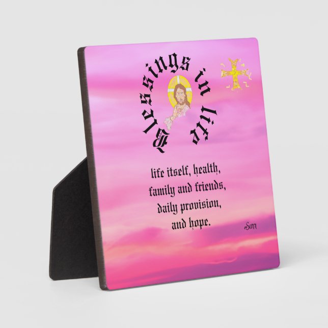 Tabletop with Easel : Blessings Of The Lord Plaque (Front)