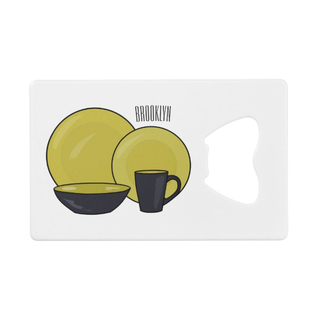 Tableware set cartoon illustration  (Front (Horizontal))