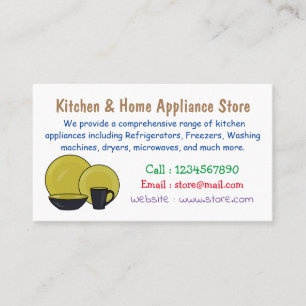 Tableware set cartoon illustration business card