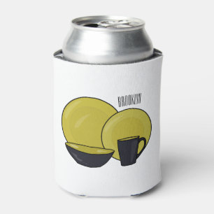 Tableware set cartoon illustration can cooler