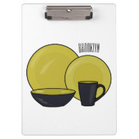 Tableware set cartoon illustration