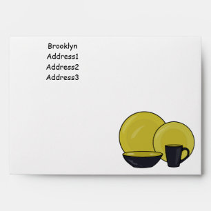 Tableware set cartoon illustration envelope