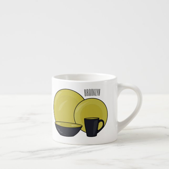 Tableware set cartoon illustration  espresso cup (Right)