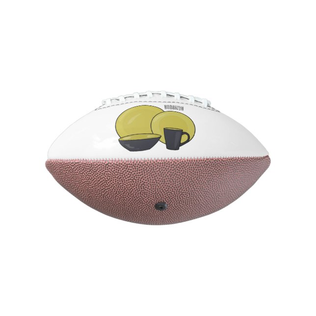 Tableware set cartoon illustration  football (Rotated 270)