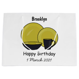 Tableware set cartoon illustration large gift bag