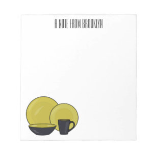 Tableware set cartoon illustration notepad