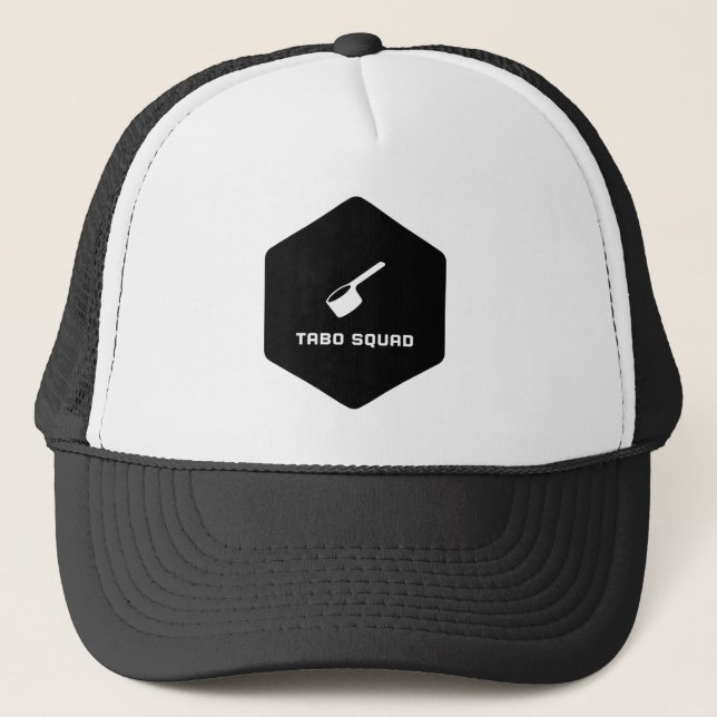 Tabo Squad Trucker Hat (black and white) (Front)