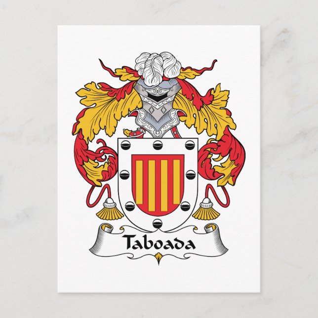 Taboada Family Crest Postcard (Front)