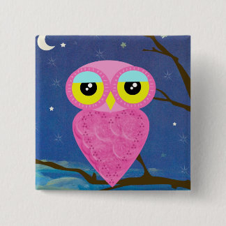 Tabu Japan Owl Square Pin