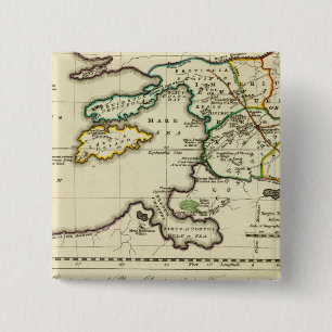 Tabularum geographicarum specimen World Map 15 Cm Square Badge