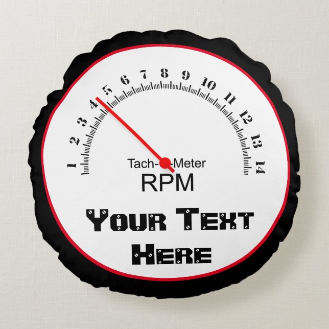 Tachometer Round Pillow (Front)