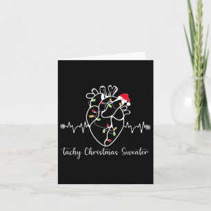 Tachy Christmas Sweater Anatomy Heart Cardiac Nurs Card