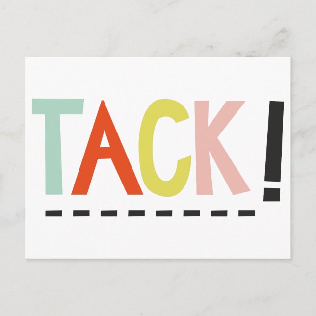 TACK! Colours Postcard (Front)