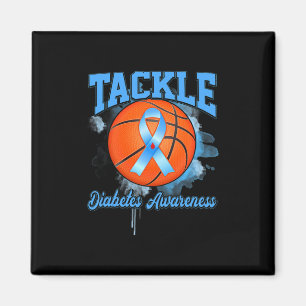Tackle Basketball Blue Ribbon Diabetes Awareness Magnet