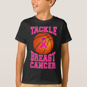 Tackle Basketball Pink Ribbon Breast Cancer Awaren T-Shirt