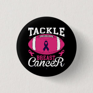 tackle breast cancer 3 cm round badge