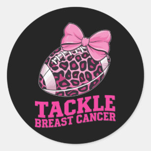 Tackle Breast Cancer Awareness American Football W Classic Round Sticker