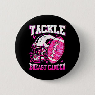 Tackle Breast Cancer Awareness Fighting American F 6 Cm Round Badge