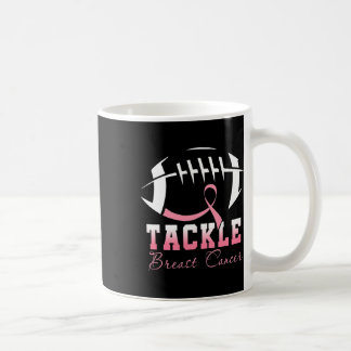 Tackle Breast Cancer Awareness Footbyll Pink Ribbo Coffee Mug