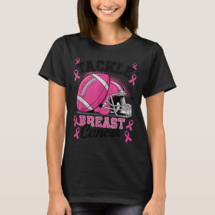 Tackle Breast Cancer Awareness Nk Ribbon Football T-Shirt