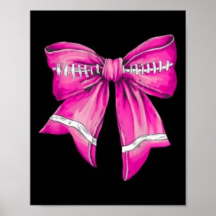 Tackle Breast Cancer Awareness Pink Football Ribbo Poster