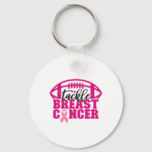 Tackle Breast Cancer Awareness Pink Ribbon America Key Ring