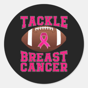 Tackle Breast Cancer Awareness Pink Ribbon Awarene Classic Round Sticker