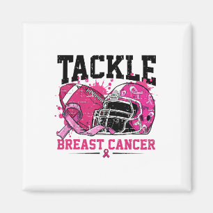 Tackle Breast Cancer Awareness Pink Ribbon Footbyl Magnet