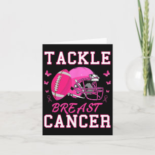Tackle Breast Cancer Awareness Pink Ribbon Footll  Card