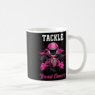 Tackle Breast Cancer Awareness Pink Ribbon Footll  Coffee Mug