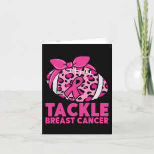 Tackle Breast Cancer Awareness Pink Ribbon Leopard Card