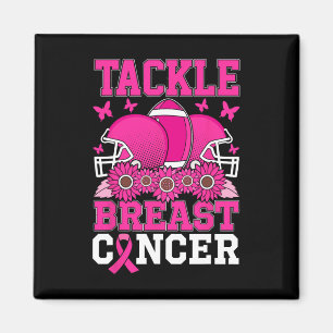 Tackle Breast Cancer Awareness Support Pink Ribbon Magnet