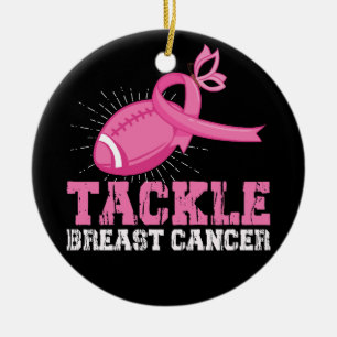 Tackle Breast Cancer Fighting American Football Ceramic Tree Decoration