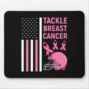 Tackle Breast Cancer Football American Flag Mouse Pad
