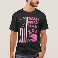 Tackle Breast Cancer Football American Flag