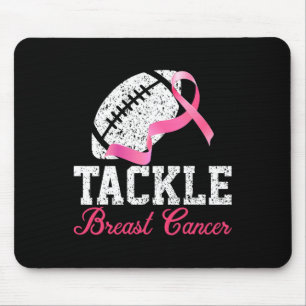 Tackle Breast Cancer Football Survivor Pink Ribbon Mouse Pad