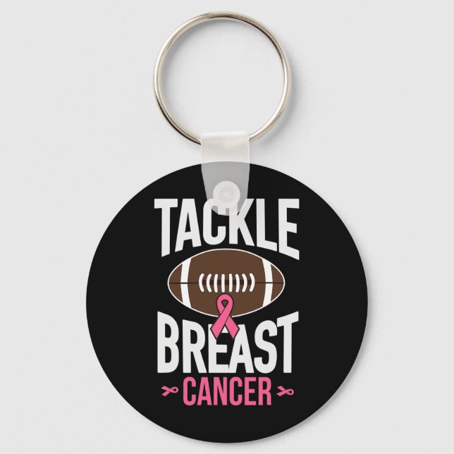 Tackle Breast Cancer Footll Awareness Support  Key Ring (Front)