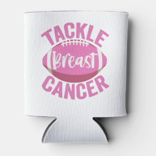 Tackle Breast Cancer Funny Football Awareness Gift Can Cooler