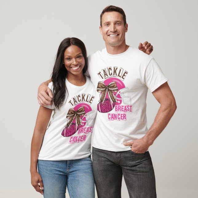Tackle Breast Cancer Pink Football T-Shirt (Unisex)