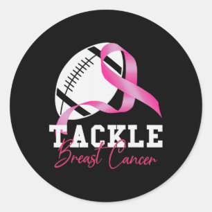 Tackle Breast Cancer  Women Breast Cancer Awarenes Classic Round Sticker