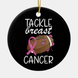 Tackle Cancer Breast Cancer Awareness Ribbon Ceramic Tree Decoration