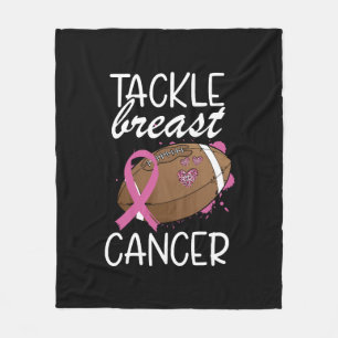 Tackle Cancer Breast Cancer Awareness Ribbon Fleece Blanket
